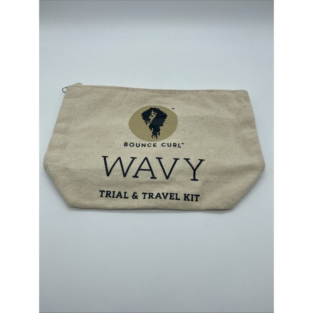 Wavy Bounce Curl Cream Canvas Zip Bag Pouch Organization Travel Kit